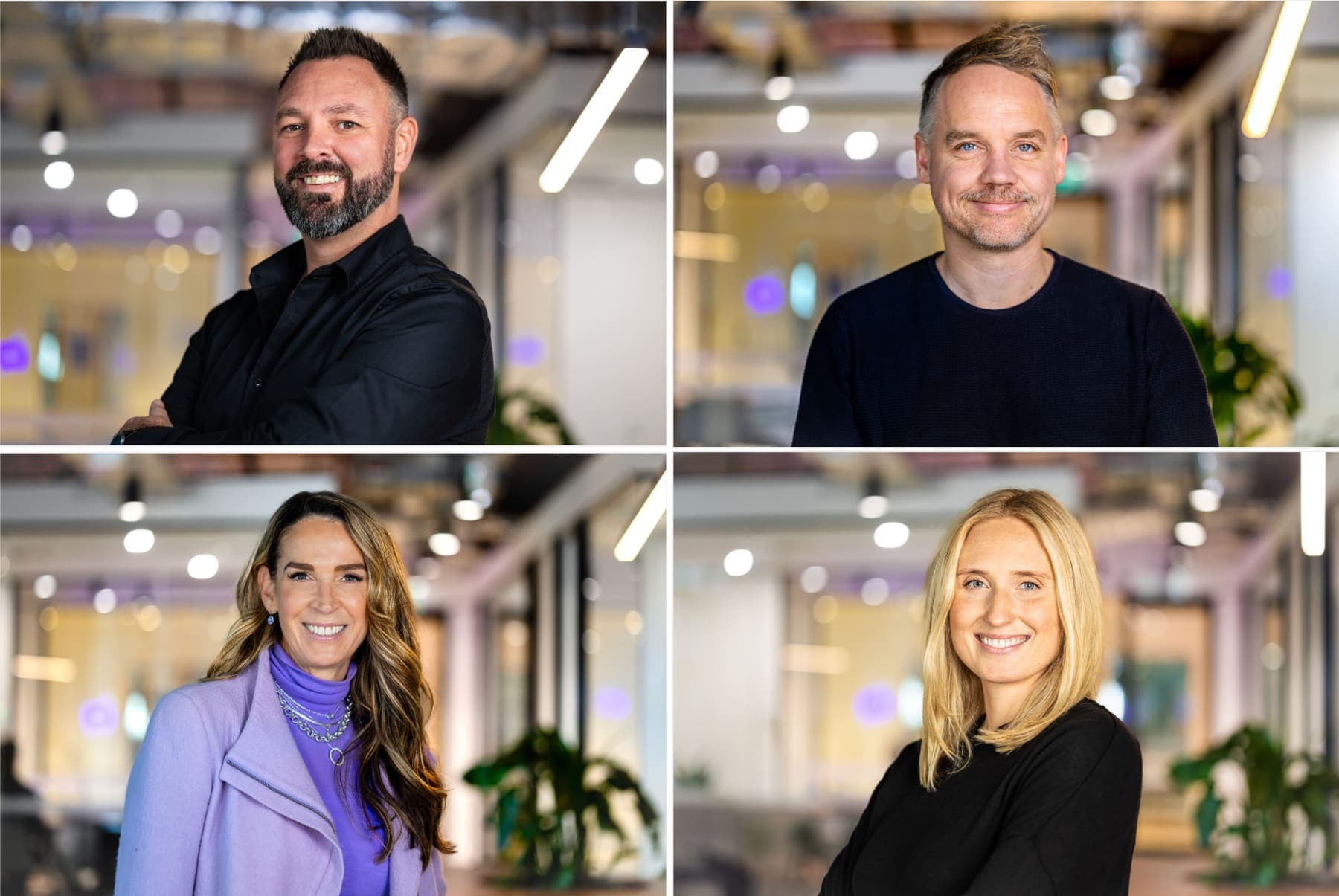 Grid of four corporate team headshots